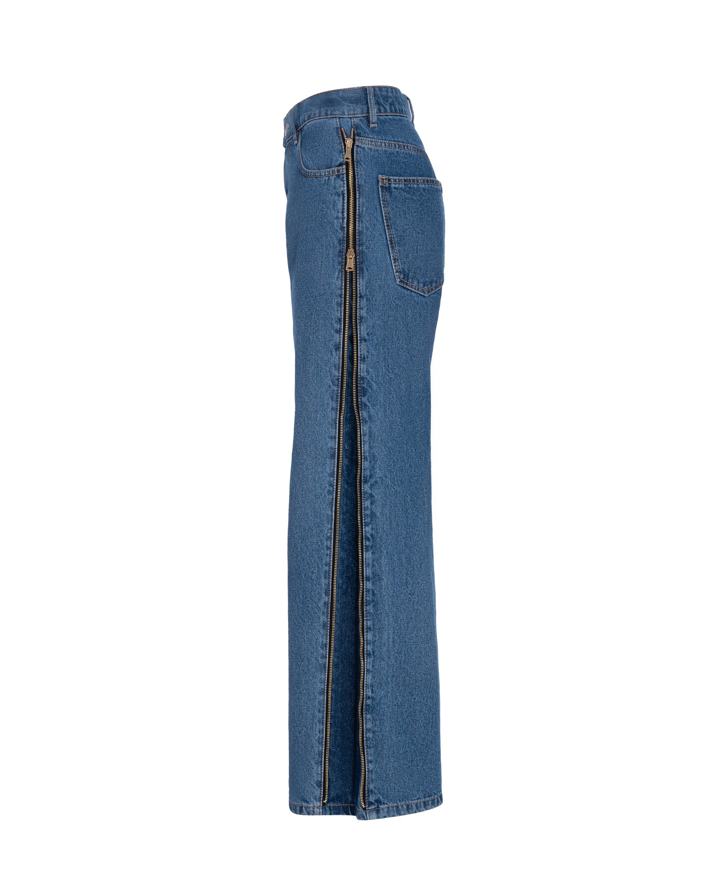 Jeans with zippers