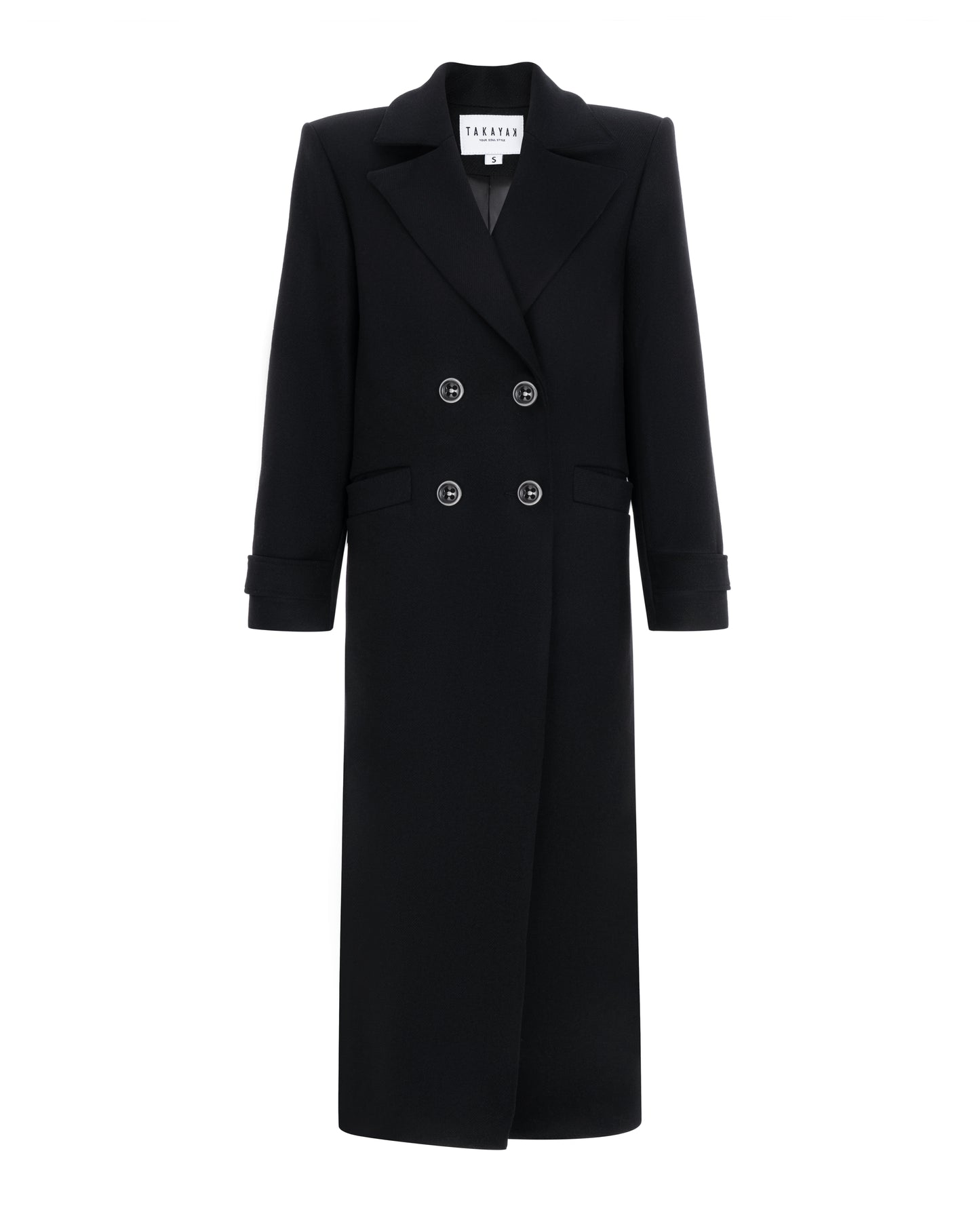 Double-breasted maxi coat