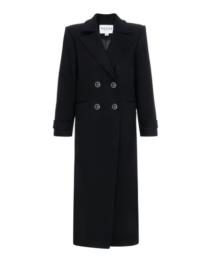 Double-breasted maxi coat