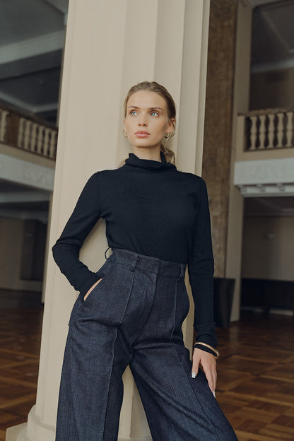 Merino wool turtleneck top