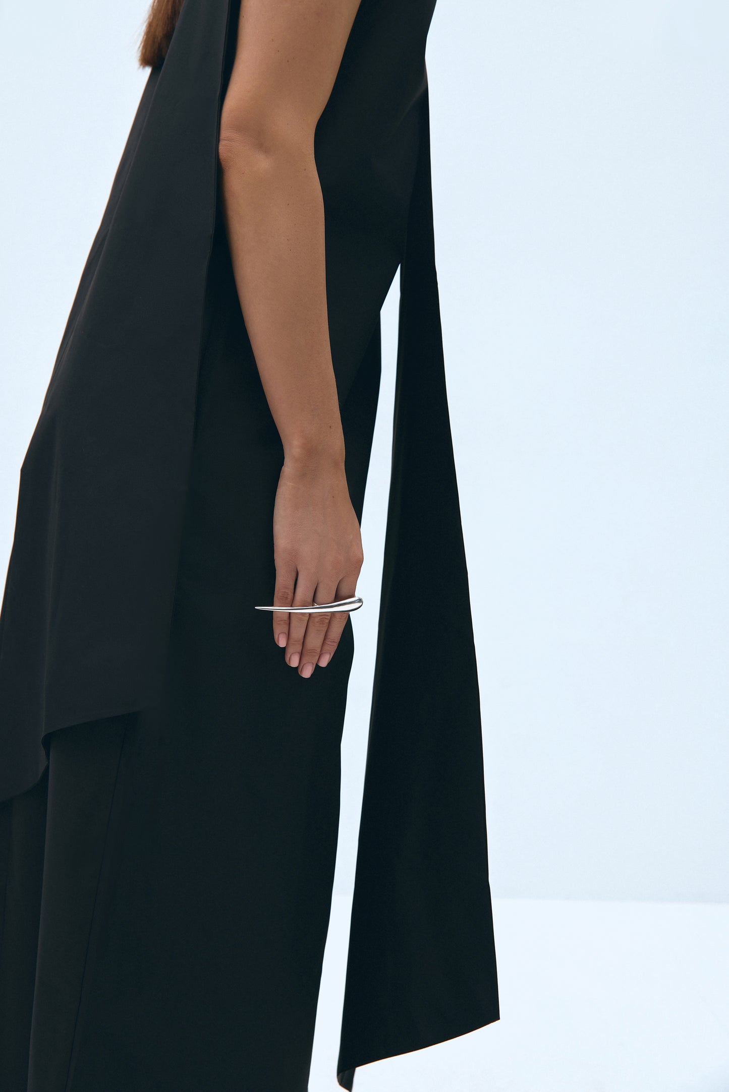Black maxi dress with scarf