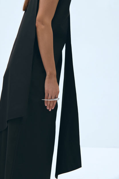 Black maxi dress with scarf