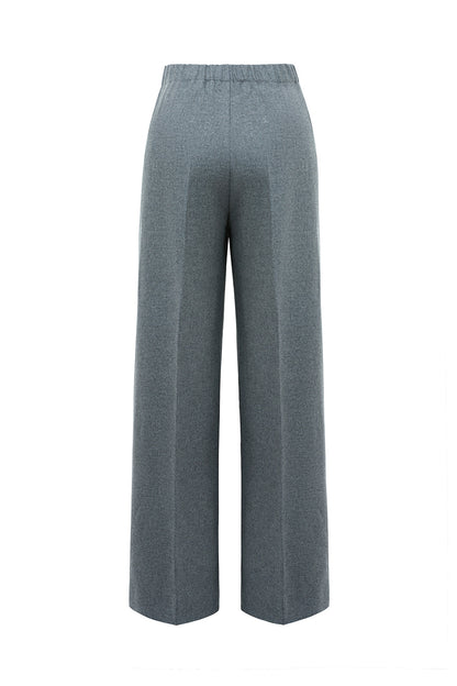 Low waisted grey wool trousers