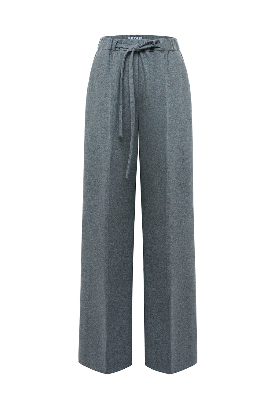 Low waisted grey wool trousers