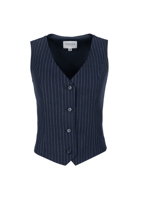 Blue striped vest